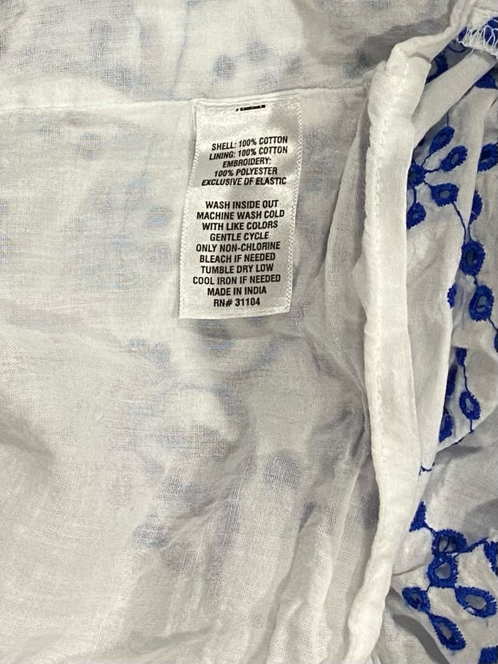 Crown & Ivy Women’s Blue and White Eyelet Ruffles Smocked Sun Dress Size 3X - Picture 7 of 14